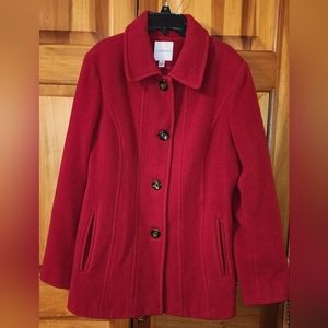 Croft & Barrow Wool Blend Women's Red Coat